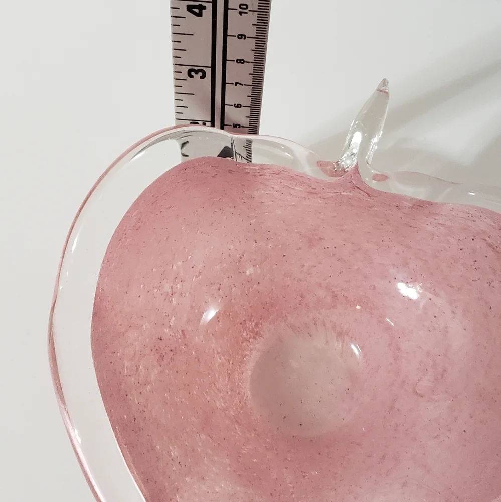 Art Glass Heart Candy Dish Trinket Dish